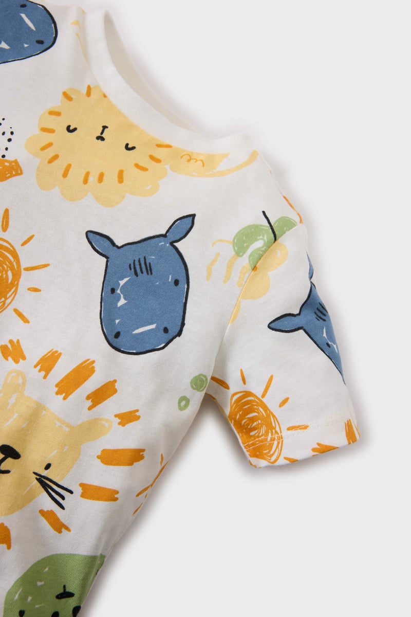 DeFacto Baby Boy 2 piece Regular Fit Slogan Knitted Pyjamas  - Image 3