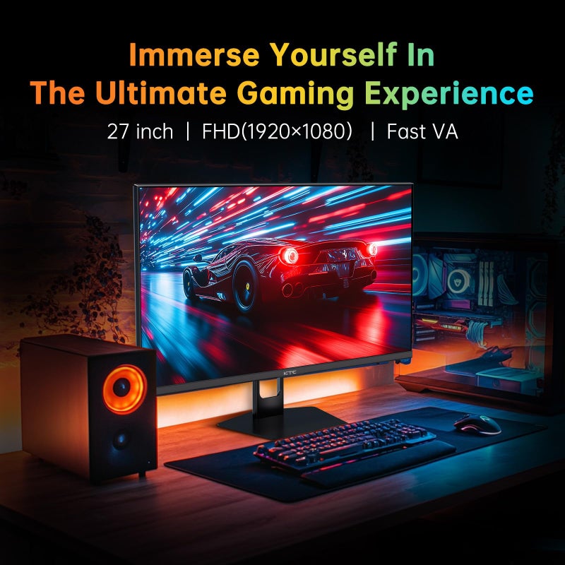KTC 27 Inch 280Hz Gaming Monitor, FHD 1080P 240Hz PC Computer Monitor, Fast VA Panel, 1ms GTG, FreeSync G-Sync Compatible, HDR Support, 126% sRGB, HDMI and Displayport Inputs, H27E22P - Image 2