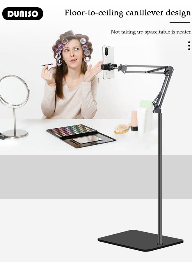 DUNISO Tablet Floor Stand with Stable Base Foldable 360 Degree Rotatable Adjustable Arm Stretchable Phone Stand for iPad/iPhoneX/iPad Pro or Other Devices - Image 4