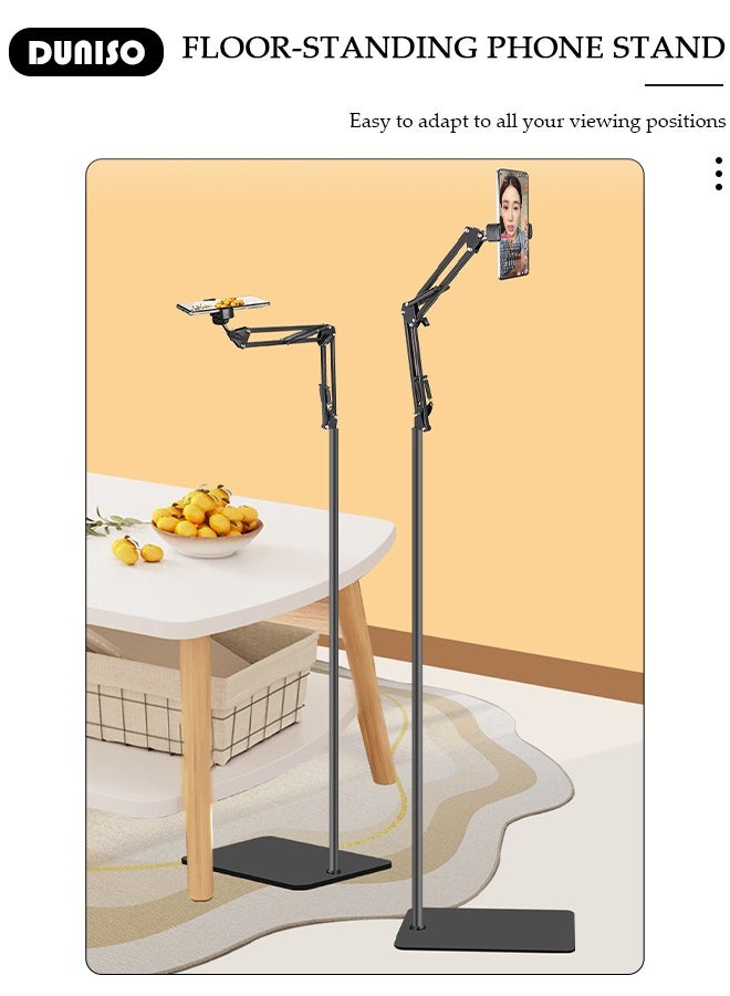 DUNISO Tablet Floor Stand with Stable Base Foldable 360 Degree Rotatable Adjustable Arm Stretchable Phone Stand for iPad/iPhoneX/iPad Pro or Other Devices - Image 3