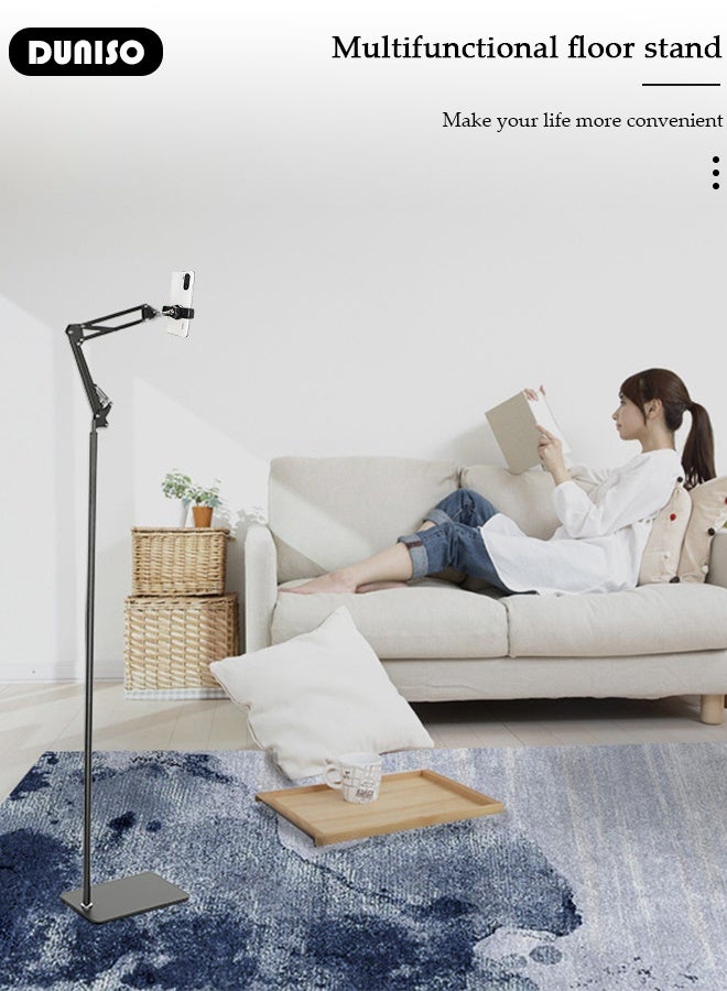 DUNISO Tablet Floor Stand with Stable Base Foldable 360 Degree Rotatable Adjustable Arm Stretchable Phone Stand for iPad/iPhoneX/iPad Pro or Other Devices - Image 5