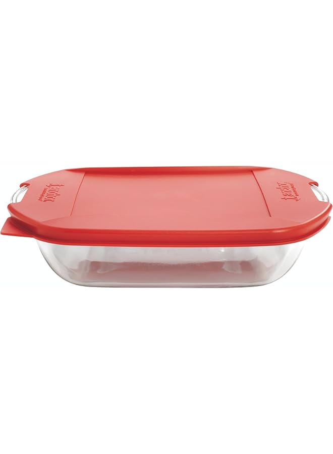 أنكور هوكينغ صينية خبز مستطيلة سعة 3 كوارت مع أغطية متداخلة، مجموعة من 3 قطع - Image 1