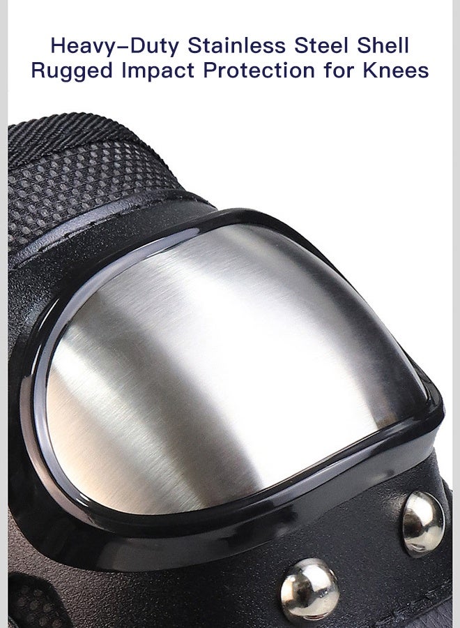 4-Piece Motorcycle Protective Gear Set, Knee & Elbow Guards, Adjustable Hard Shell Protectors for Motocross, Cycling, Skating & Outdoor Sports - Image 3