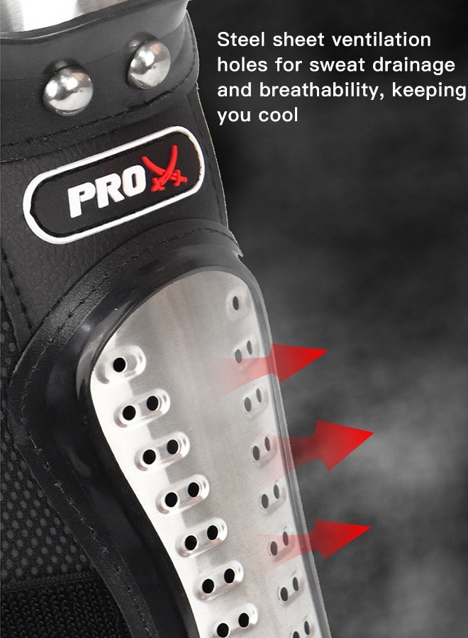 4-Piece Motorcycle Protective Gear Set, Knee & Elbow Guards, Adjustable Hard Shell Protectors for Motocross, Cycling, Skating & Outdoor Sports - Image 5