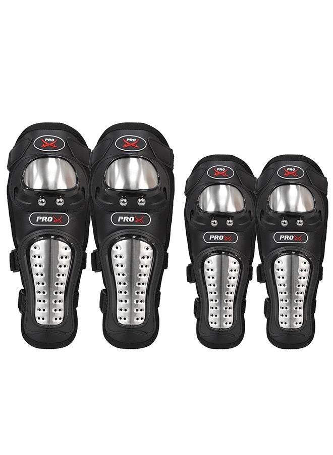 4-Piece Motorcycle Protective Gear Set, Knee & Elbow Guards, Adjustable Hard Shell Protectors for Motocross, Cycling, Skating & Outdoor Sports - Image 1