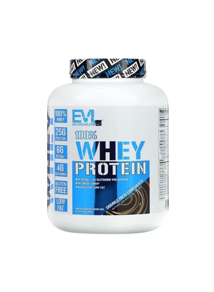 EVLution Nutrition, 100% Whey Protein, Double Rich Chocolate, 5lb (2.268 kg)