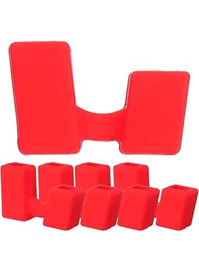 Reusable Silicone Training Chopsticks Set with Hinges for Beginners Adults 5 Pieces Red - Image 1