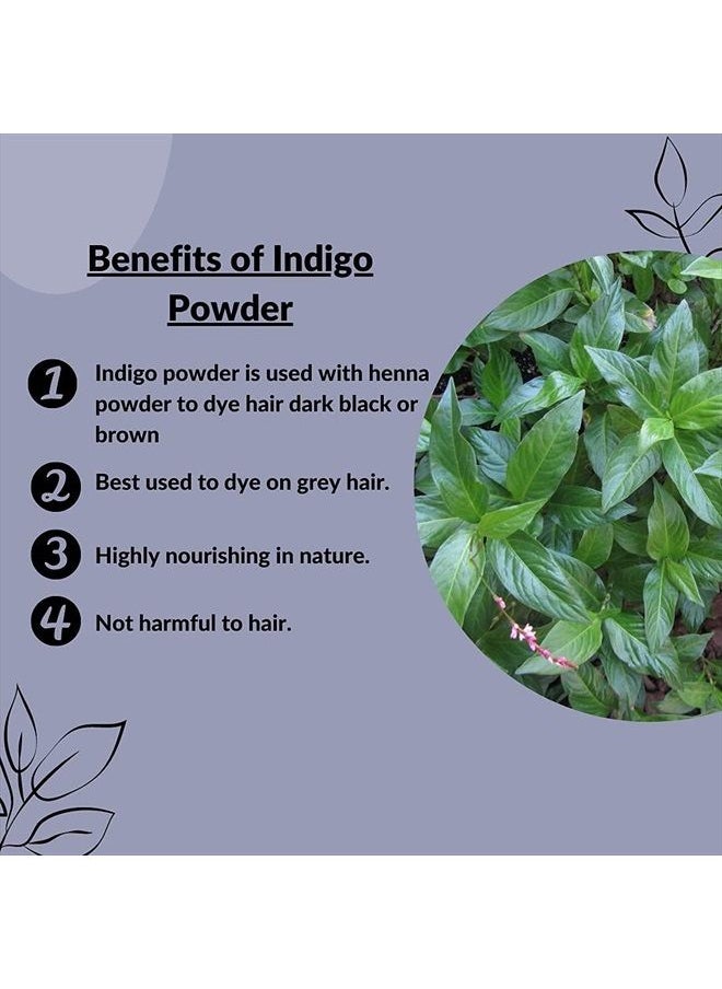 mi nature - Natural Indigo Powder - 114g (4 oz) -Indigofera Tinctoria, Rajasthani Indigo Powder for hair dye, Natural hair color by mi nature - Image 1