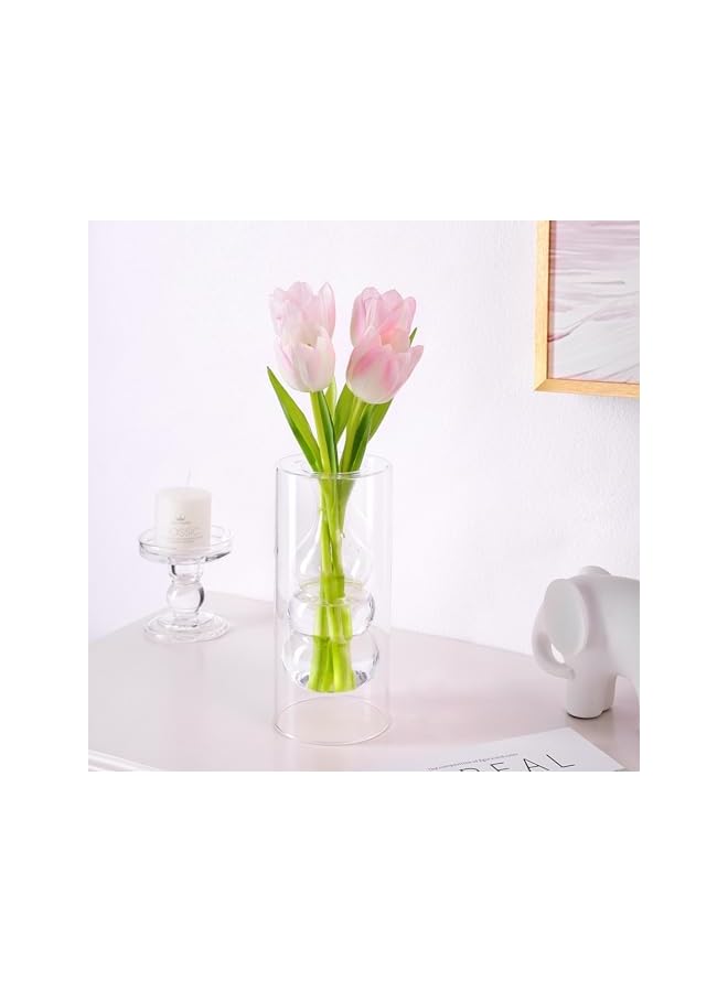 The Bros مزهرية زهور زجاجية شفافة على شكل فقاعات، مزهرية زجاجية حديثة مصنوعة يدويًا ومجوفة للزينة في حفلات الزفاف، ديكور منزلي لباقة صغيرة. - Image 4