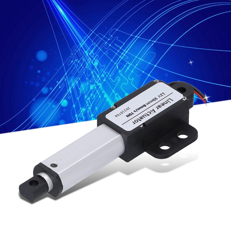 12V Mini Linear Actuator: 30mm Stroke T Type Screw - Powder Metallurgy Aluminum Tube Low Noise Short Circuit Protection for Medical Industrial Agricultural Machinery - Image 1