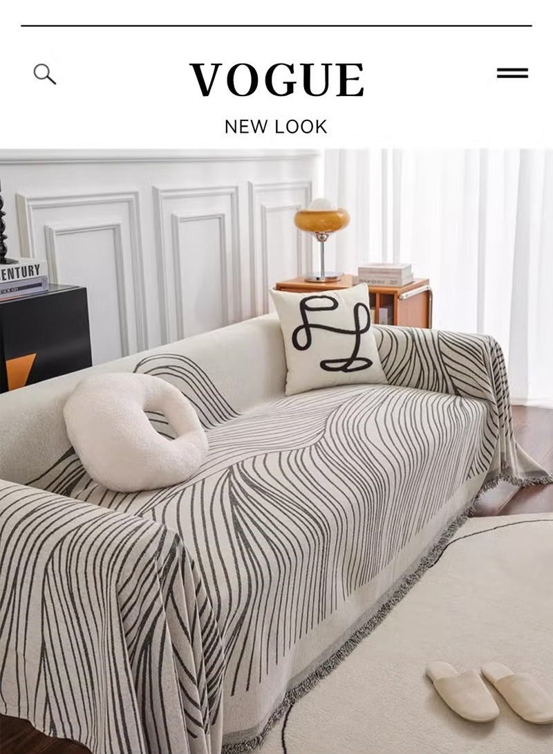 Beauenty 3 Seat Sofa Slipcover Soft Four Seasons Universal Sofa Slipcovers Simple And Fresh Style All-Inclusive Sofa Cover Furniture Cover 180*300CM - Image 4