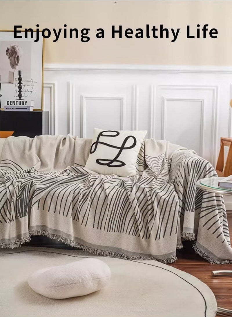 Beauenty 3 Seat Sofa Slipcover Soft Four Seasons Universal Sofa Slipcovers Simple And Fresh Style All-Inclusive Sofa Cover Furniture Cover 180*300CM - Image 3