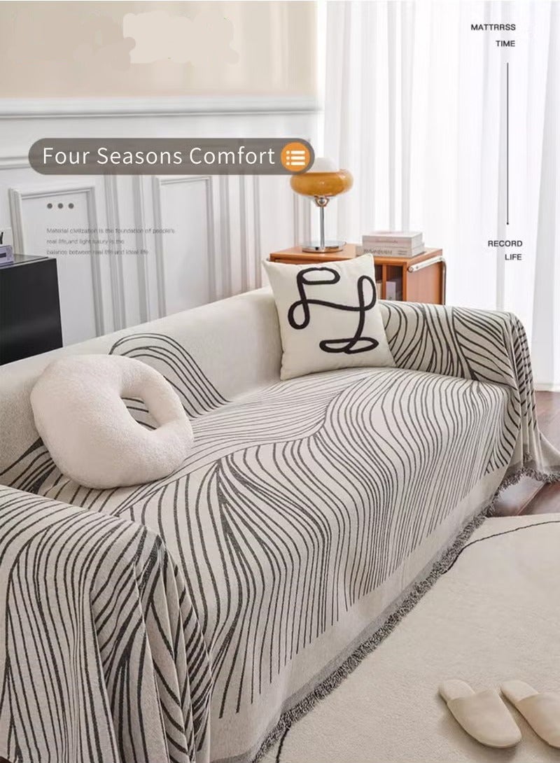Beauenty 3 Seat Sofa Slipcover Soft Four Seasons Universal Sofa Slipcovers Simple And Fresh Style All-Inclusive Sofa Cover Furniture Cover 180*300CM - Image 2