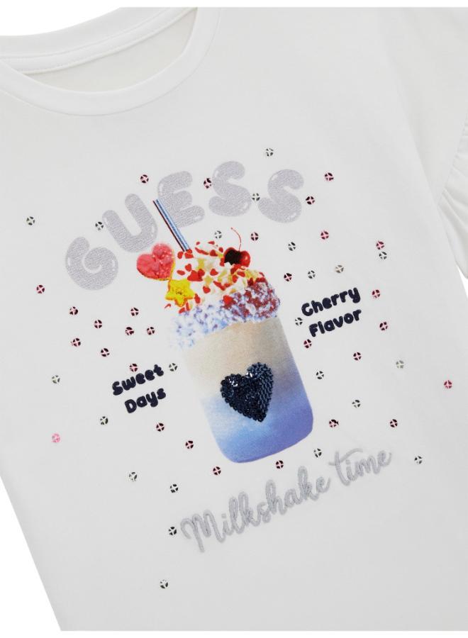 GUESS Kids Printed Crew Neck T-Shirt - Image 3