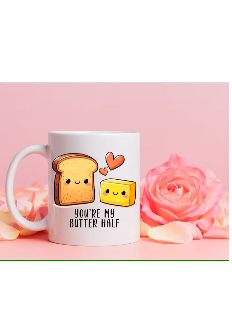 RYN You are my butter half..gift for mother, father, husband, wife, girlfriend , boyfriend, friend, sister , brother, cousin , daughter , in-law, employee, colleague, ceramic coffee mug - Image 1