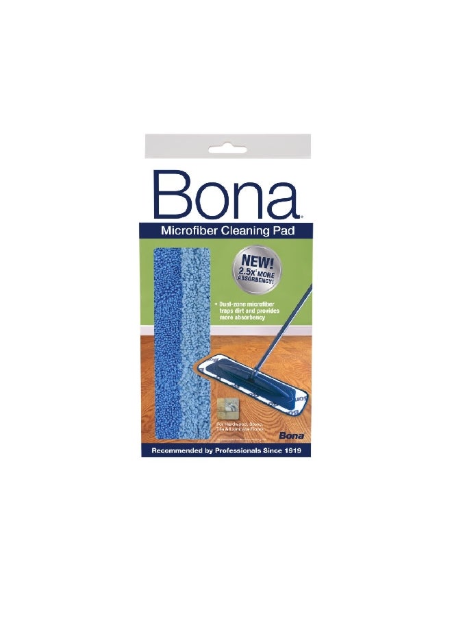 BONA 3-Piece Dual-Zone Microfiber Cleaning Pad Set Blue 16.5 Inch AX0003496 - Image 1