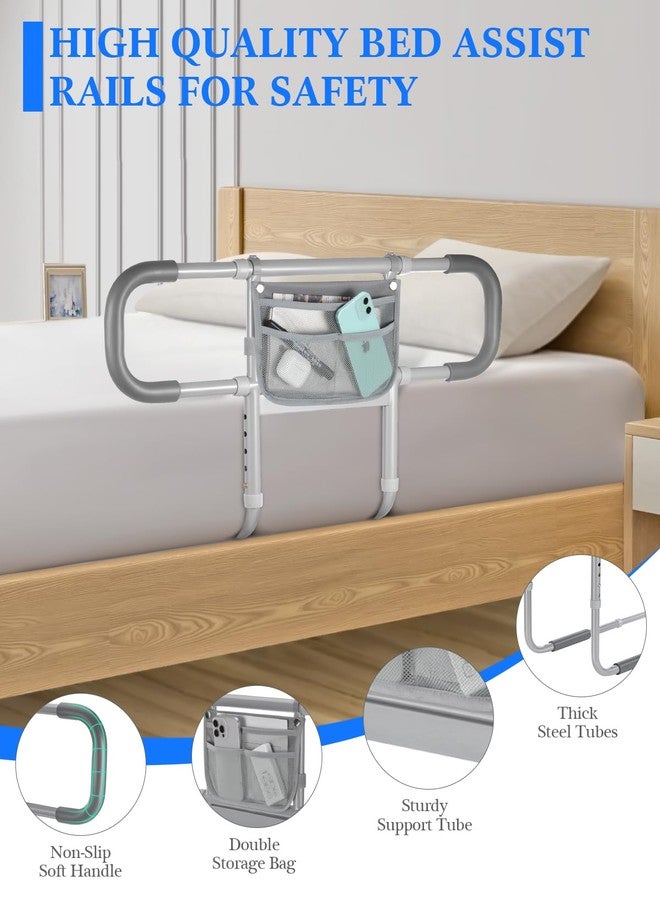 Siebenschläfer Bed Rails for Elderly Adults Safety, Extended Bed Assist Rail for Seniors - Adjustable Side Bed Guard Rails Handle Support Bar with Storage Bag, Fit King Queen Full Twin Bed - Image 3