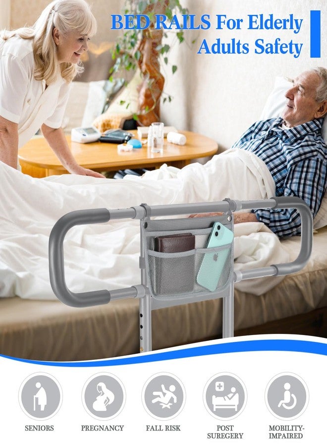 Siebenschläfer Bed Rails for Elderly Adults Safety, Extended Bed Assist Rail for Seniors - Adjustable Side Bed Guard Rails Handle Support Bar with Storage Bag, Fit King Queen Full Twin Bed - Image 5