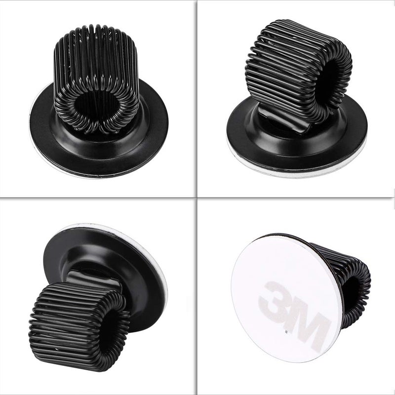 BTSKY Â® 12 Pack Black Plating Pen Holder Clips- Self Adhesive Pen Pencil Holder Pen Clip Holder with Adjustable Spring Loop Fit any Size Pens Markers Use in Home Office Whiteboard Kitch Car - Image 5