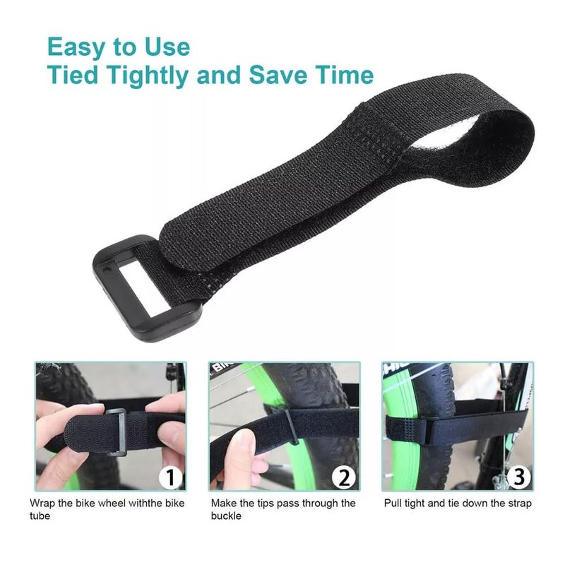 TGOPIT أحزمة كابلات و روابط كابلات، 25 سم، أحزمة تأمين متعددة الاستخدامات قابلة للتعديل بنظام خطاف وحلقة، لحبال الستائر، أحزمة، حوامل، عبوة من 16 (أسود) - Image 5