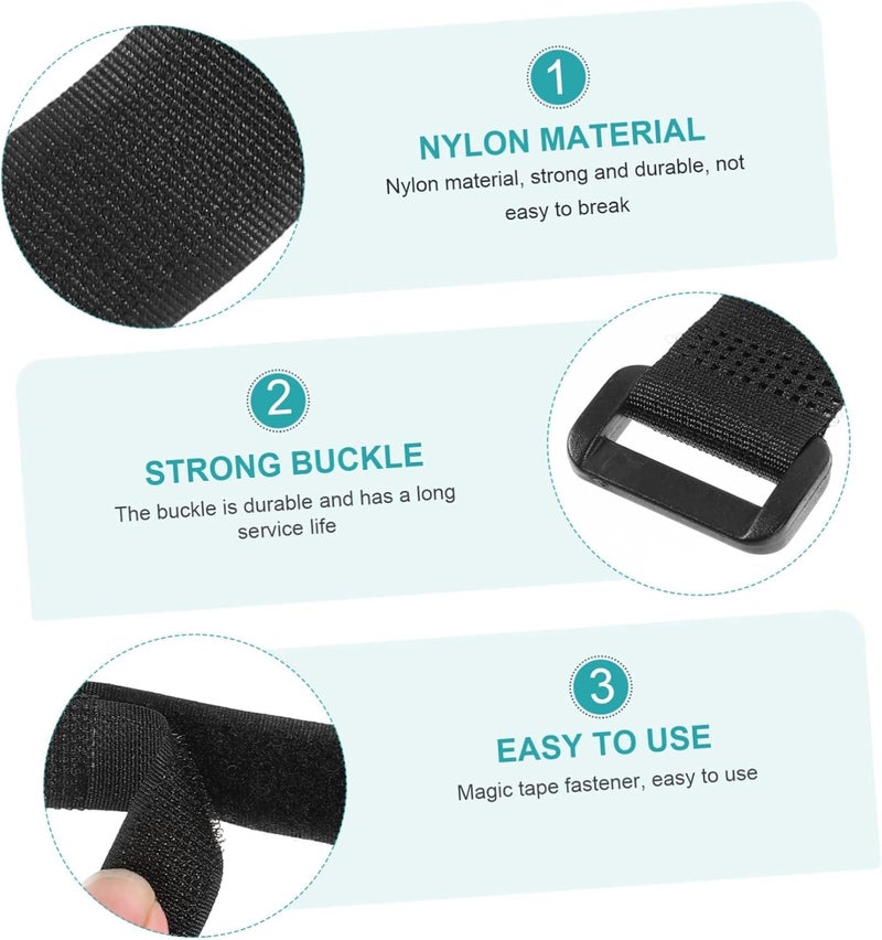 TGOPIT أحزمة كابلات و روابط كابلات، 25 سم، أحزمة تأمين متعددة الاستخدامات قابلة للتعديل بنظام خطاف وحلقة، لحبال الستائر، أحزمة، حوامل، عبوة من 16 (أسود) - Image 2