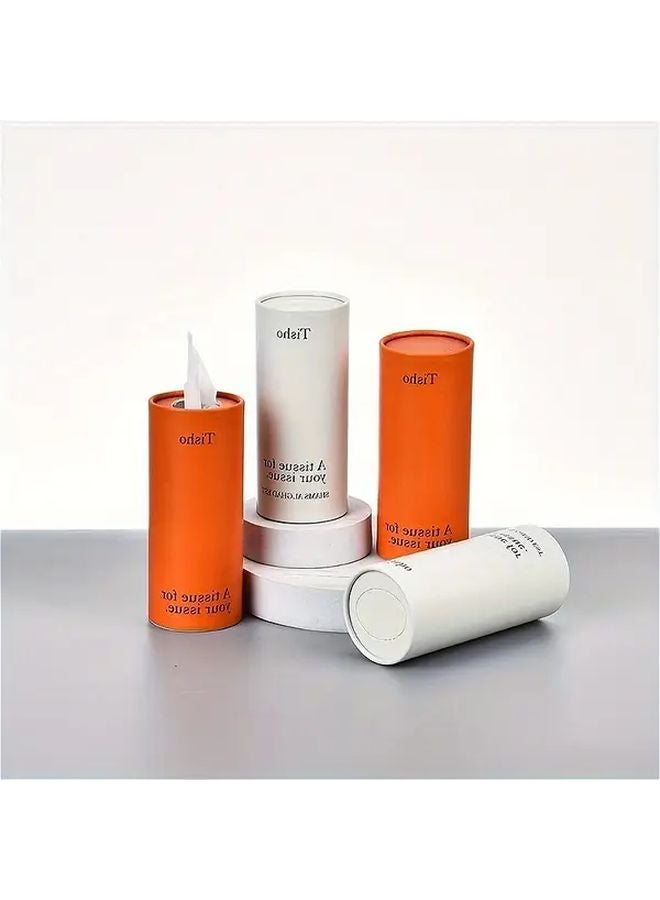 1 قطعة حامل مناديل سيارة برتقالي مع قاعدة غير قابلة للانزلاق 30 قطعة تصميم بسيط - Image 1