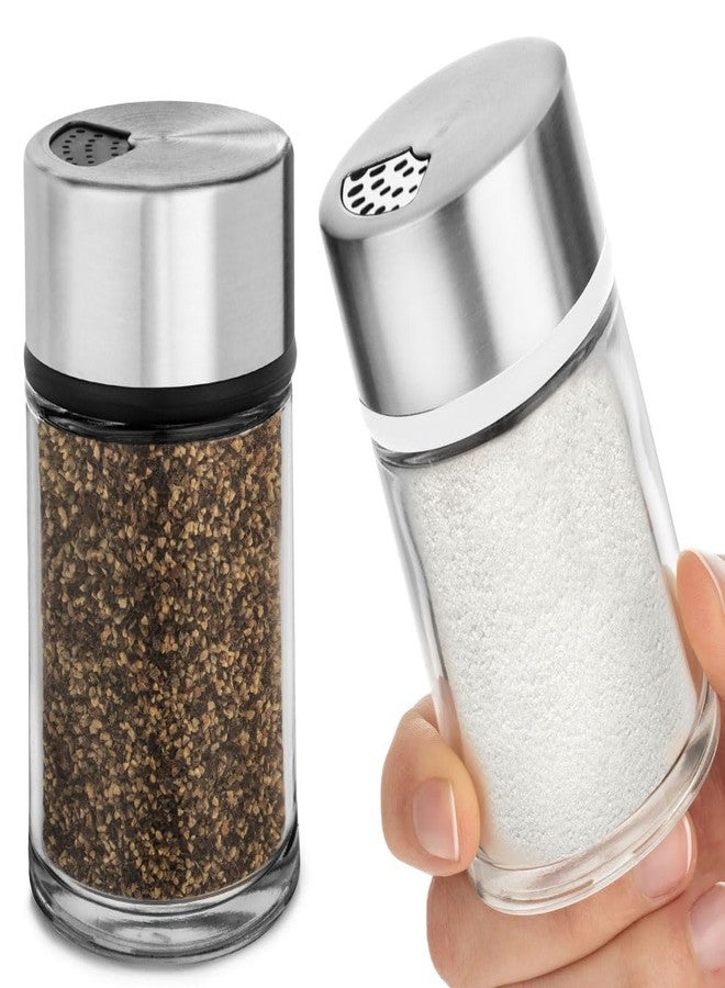 Kitchen & Go Salt and Pepper Shakers Set with Adjustable Pour Holes - Stainless Steel Spice Dispenser - Perfect for Pink Himalayan, Table Salt, Black and White Pepper (2.4 oz) - set of 2 - Image 2