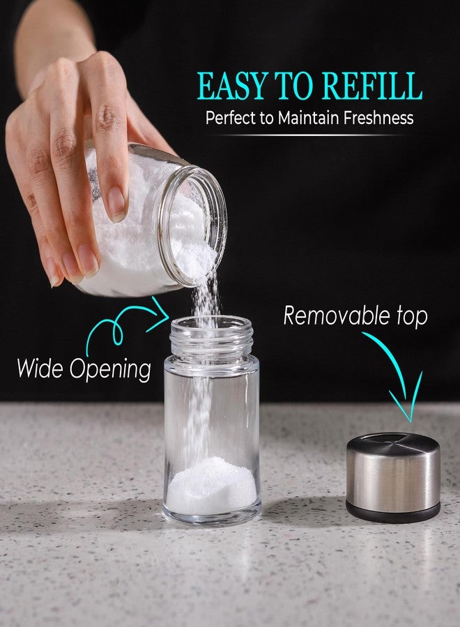 Kitchen & Go Salt and Pepper Shakers Set with Adjustable Pour Holes - Stainless Steel Spice Dispenser - Perfect for Pink Himalayan, Table Salt, Black and White Pepper (2.4 oz) - set of 2 - Image 4