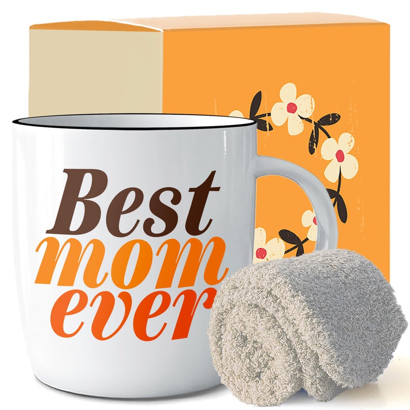 Triple Gifffted Triple Gifffted Worlds Best Mom Ever Coffee Mug  Socks Set for Mother Gifts Ideas for Christmasvalentines Mothers Day Birthday From Daughter and Son Cool Mommy Presents Ceramic Cup 380ml