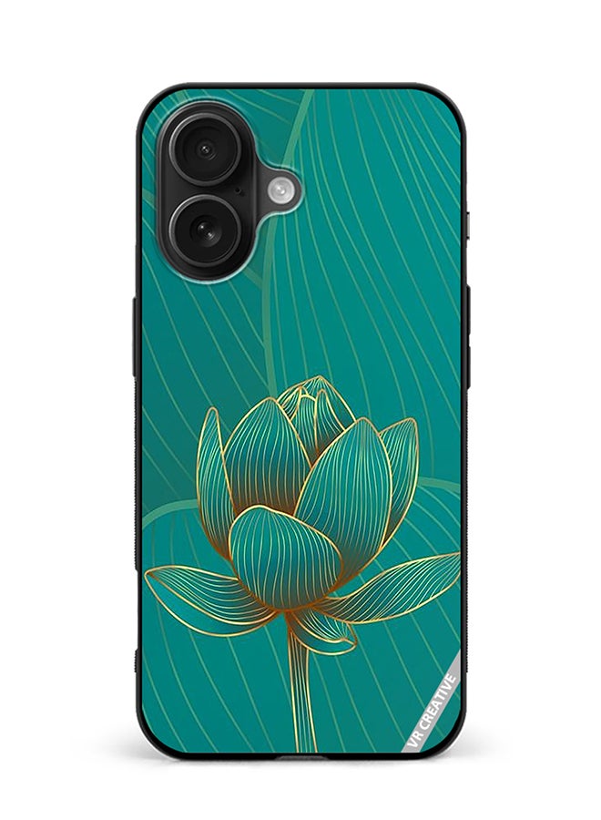 VR CREATIVE Protective Case Cover For Apple iPhone 16 Green Rose Design Multicolour