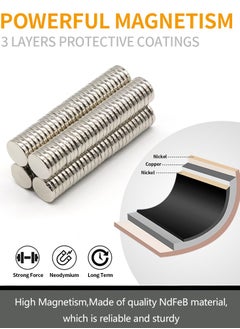 Generic 50pcs 0.39x0.08 inch Neodymium Magnet Round Permanent Magnetic Small NdFeB Refrigerator Magnets 10X2mm  - Image 4