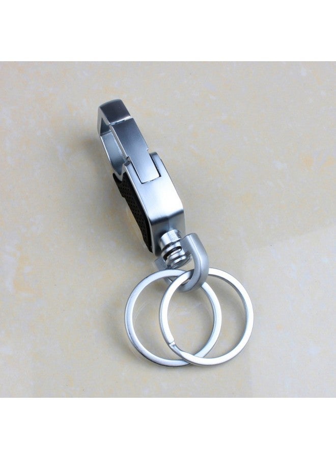 TECHSON Key Chain with Clip Hook and 2 Extra Detachable Rings, Zinc Alloy Heavy Duty Durable Car Key Chains for Men and Women (Black) - Image 2