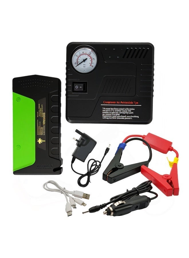 جهاز تشغيل سيارات محمول بجهد 12 فولت، تيار ذروة 600 أمبير، تيار بدء 300 أمبير، بطارية طوارئ محمولة مع مصباح LED، مخرج USB 5 فولت 2 أمبير، مدخل DC 12 فولت، شاحن ولاعة سجائر، مناسب لسيارات البنزين والديزل، سيارات الدفع الرباعي، الدراجات النارية، الشاحنات، مثالي للتخييم وحالات الطوارئ على الطريق. - Image 2