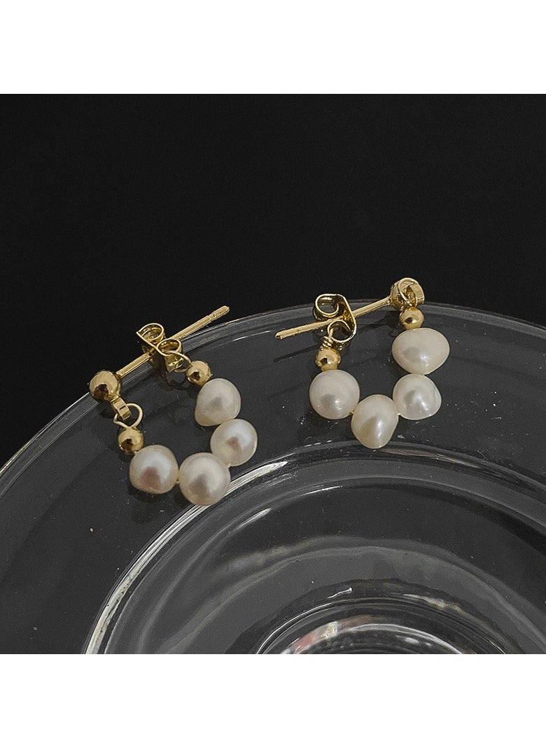 Generic - Luxury C Shape Baroque Pearl Stud Earrings - Image 1