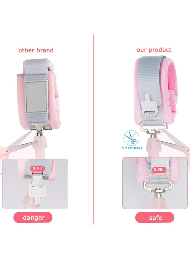 حبل أمان لمعصم اليد للأطفال ضد الضياع بمفتاح وقفل وسلك ستانلس ستيل مع شريط عاكس للاضاءة وتحرك حر 360 درجة - Image 5