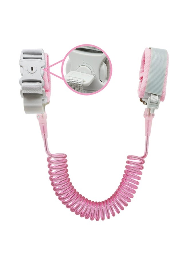 حبل أمان لمعصم اليد للأطفال ضد الضياع بمفتاح وقفل وسلك ستانلس ستيل مع شريط عاكس للاضاءة وتحرك حر 360 درجة - Image 1