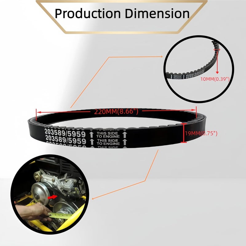 YIDEZU Go Kart Drive Belt 30 Series Replacement - Image 3
