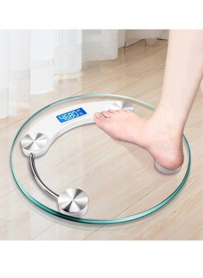 FALMER Round Glass Scale, High Precision Digital Electronic Scale, Weighing up to 180kg (With 2 Batteries)  - Image 1