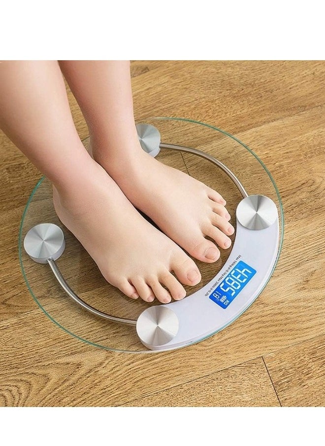 FALMER Round Glass Scale, High Precision Digital Electronic Scale, Weighing up to 180kg (With 2 Batteries)  - Image 2