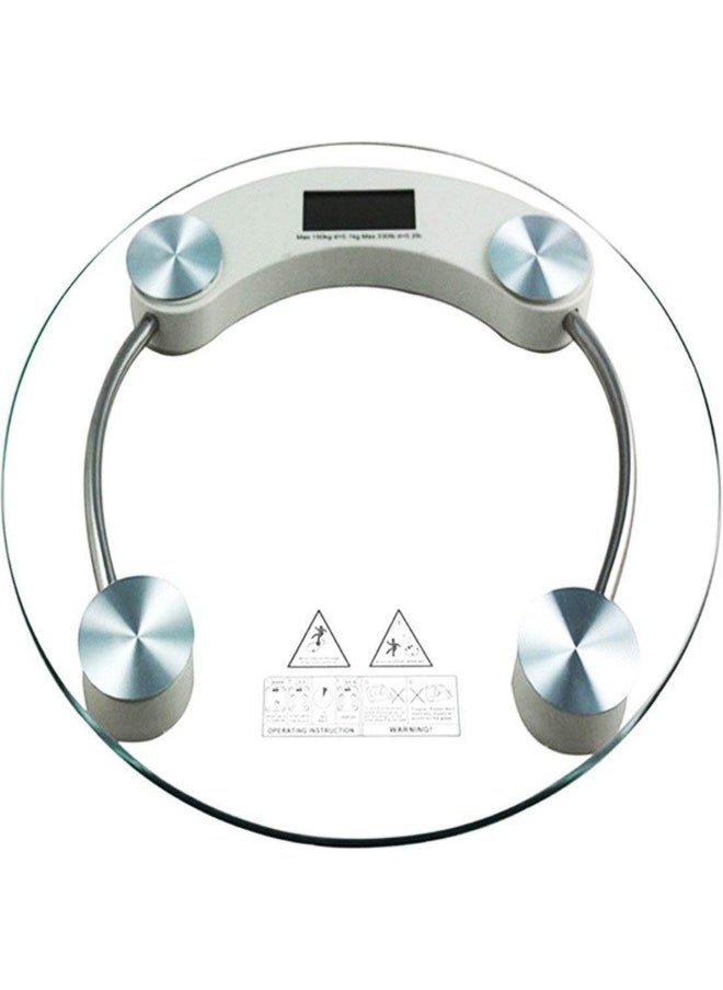 FALMER Round Glass Scale, High Precision Digital Electronic Scale, Weighing up to 180kg (With 2 Batteries)  - Image 3