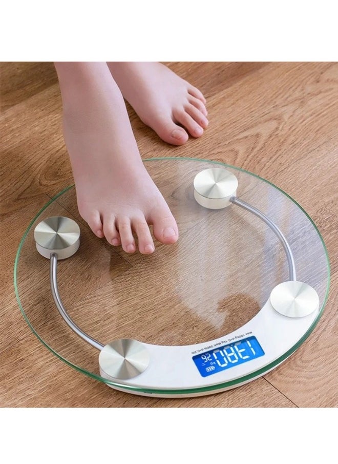 FALMER Round Glass Scale, High Precision Digital Electronic Scale, Weighing up to 180kg (With 2 Batteries)  - Image 4