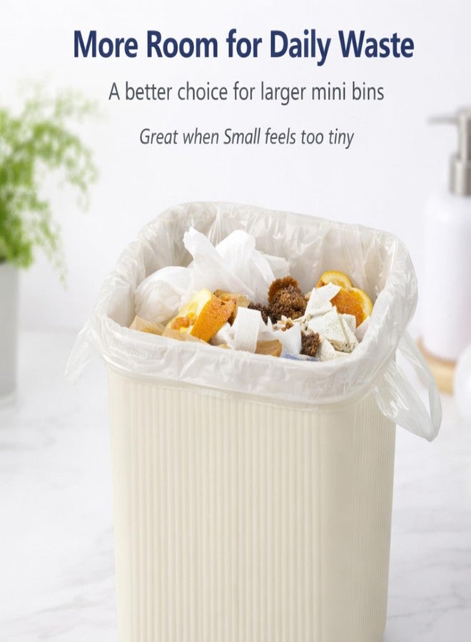 JILLICK Medium Mini Trash Bags 200 Count, 2 Rolls x 100 Bags, Food-Grade PE Vest Handle Liners for 2L–3L Countertop Trash Cans, Desktop, Bathroom, Vanity and Some Small Car Trash Bins - Image 2