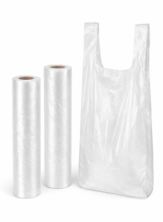 JILLICK Medium Mini Trash Bags 200 Count, 2 Rolls x 100 Bags, Food-Grade PE Vest Handle Liners for 2L–3L Countertop Trash Cans, Desktop, Bathroom, Vanity and Some Small Car Trash Bins - Image 1