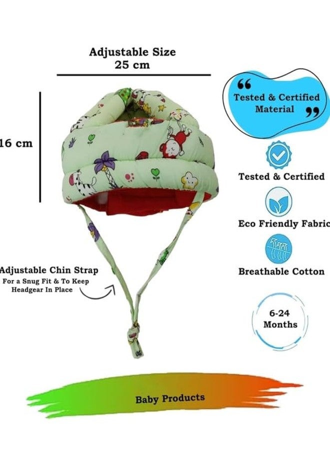 DAGDIYA Baby Safety Helmet | Infant Toddler Head Protector for 6-18 Months | Adjustable Baby Protective Cap for Crawling & Walking | Soft Child Safety Head Guard (Giraffe Print Green) - Image 3