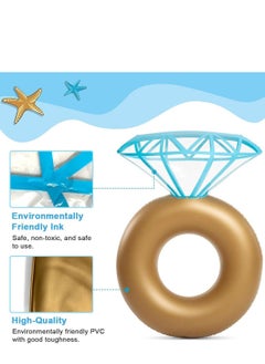 MIXDE Inflatable Diamond Ring Pool Float - Engagement Ring Bachelorette Party Float Stagette Decorations Swimming Tube Floaty Outdoor Water Lounge for Adults & Kids  - Image 3