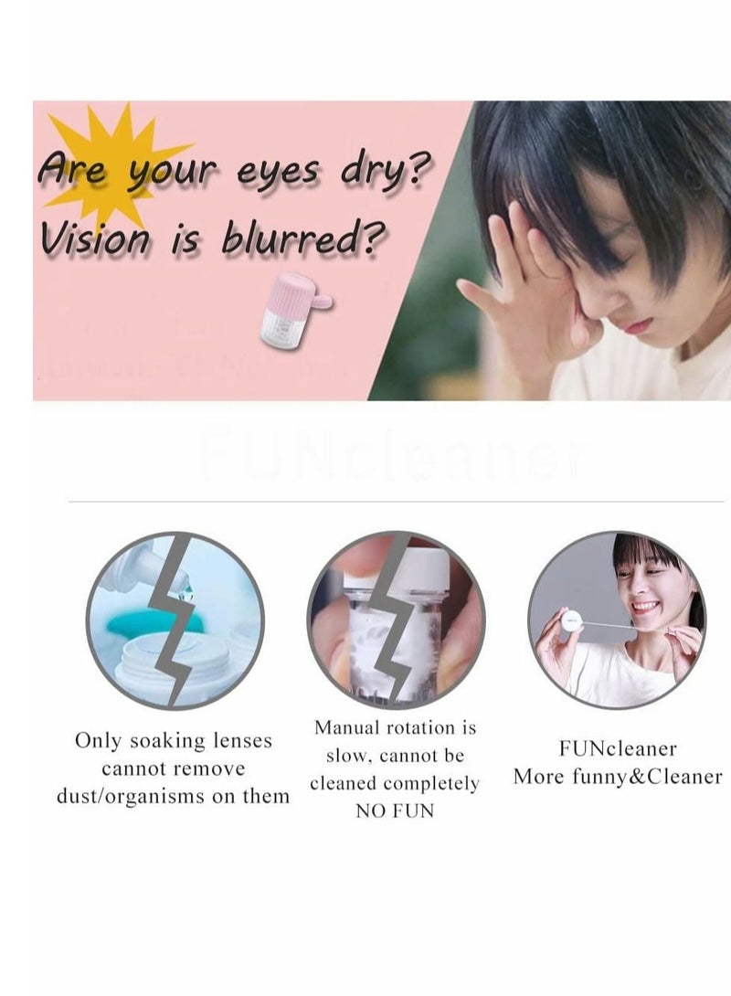 Excefore Portable Contact Lens Cleaner Case, Contact Lens Washer with Drawstring Manual Cleaner Machine for Daily Care Fast Cleaning Soft and Hard Contact Lenses (Rhine Green) - Image 4