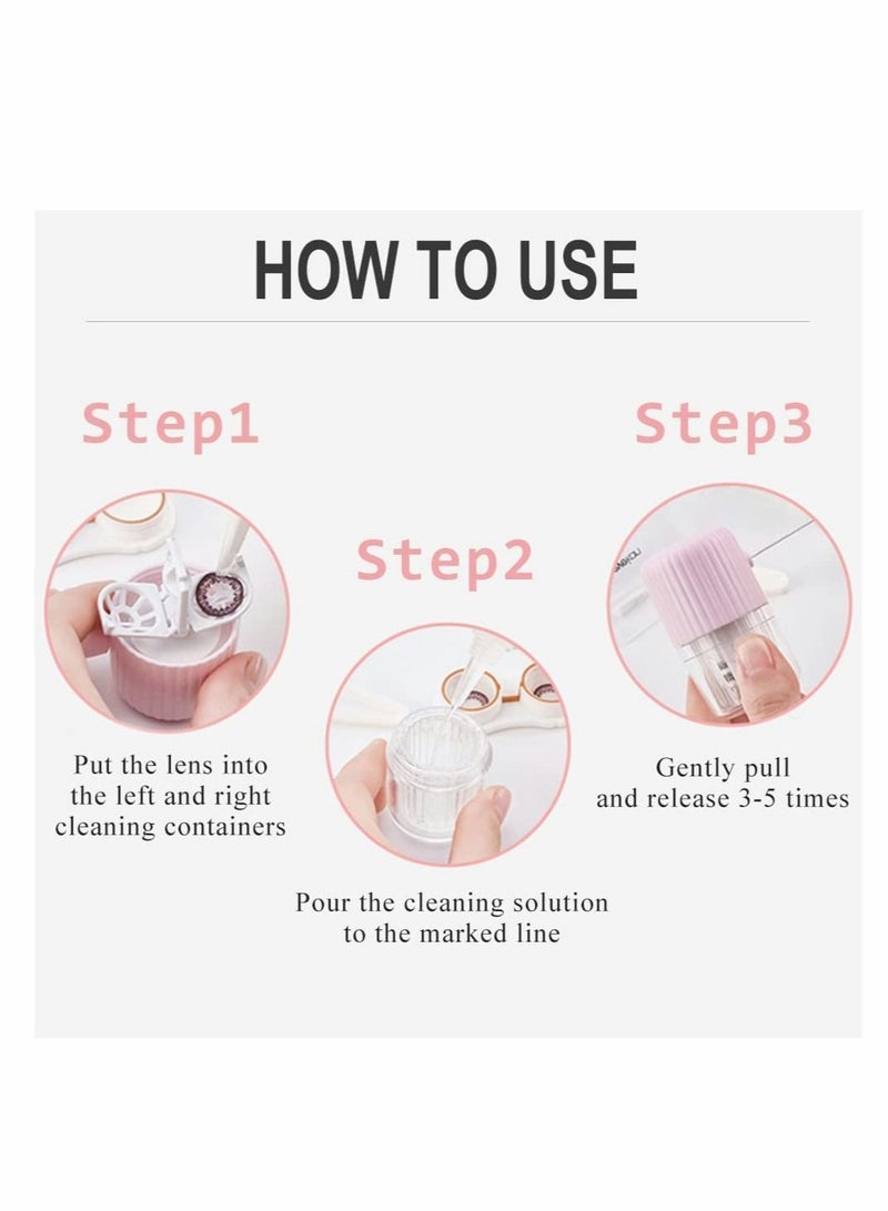 Excefore Portable Contact Lens Cleaner Case, Contact Lens Washer with Drawstring Manual Cleaner Machine for Daily Care Fast Cleaning Soft and Hard Contact Lenses (Rhine Green) - Image 5
