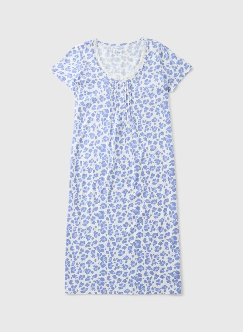 Matalan Blue Lace Floral Nightie