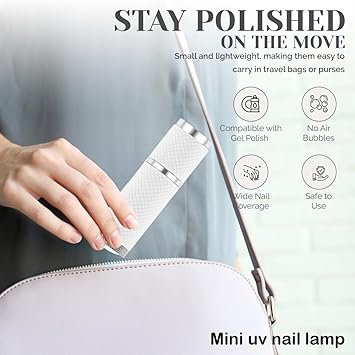 Glamza Portable LED Nail Cure Light FastDrying Mini Gel Nail Dryer BatteryPowered UV Lamp for Travel and Home Use White - Image 5