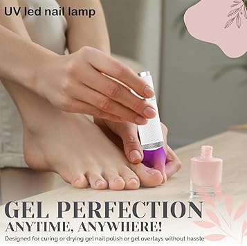 Glamza Portable LED Nail Cure Light FastDrying Mini Gel Nail Dryer BatteryPowered UV Lamp for Travel and Home Use White - Image 4